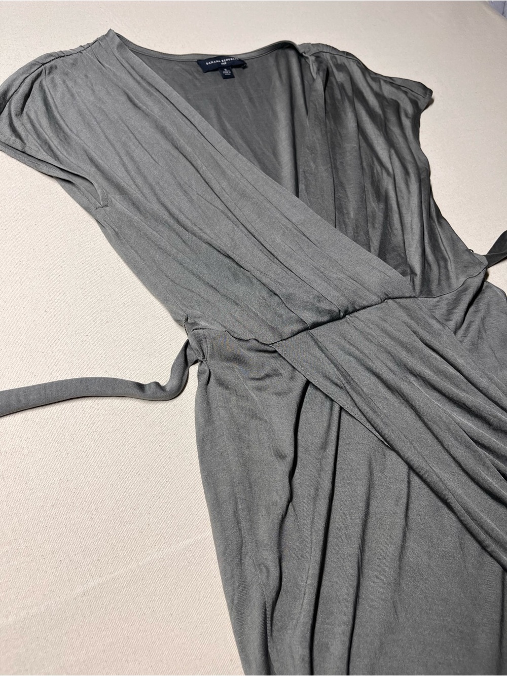 Banana Republic Silk Midi Dress in Steel Gray